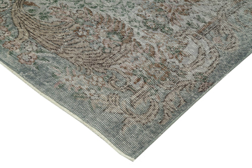 Overdyed Vintage Gri Eskitme Pamuk Yün El Dokuma Halısı 175x275 Agacan