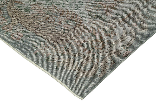 Overdyed Vintage Gri Eskitme Pamuk Yün El Dokuma Halısı 175x275 Agacan
