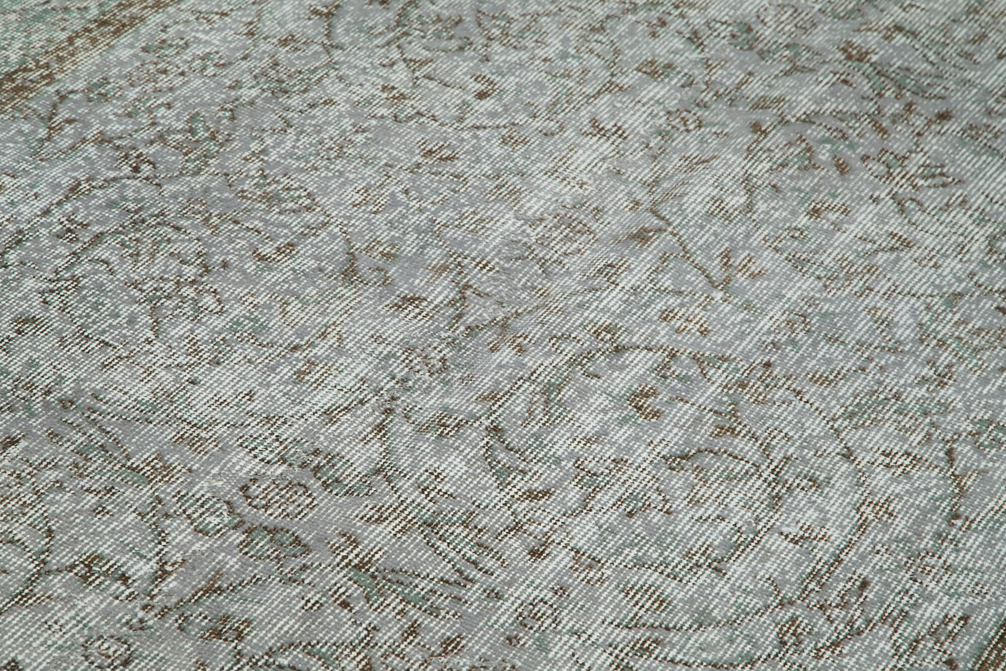 Overdyed Vintage Gri Eskitme Pamuk Yün El Dokuma Halısı 143x254 Agacan