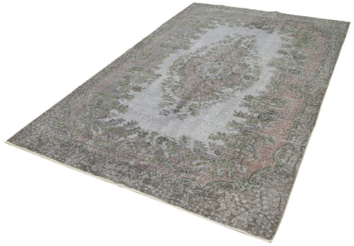 Overdyed Vintage Mavi Eskitme Pamuk Yün El Dokuma Halısı 168x272 Agacan