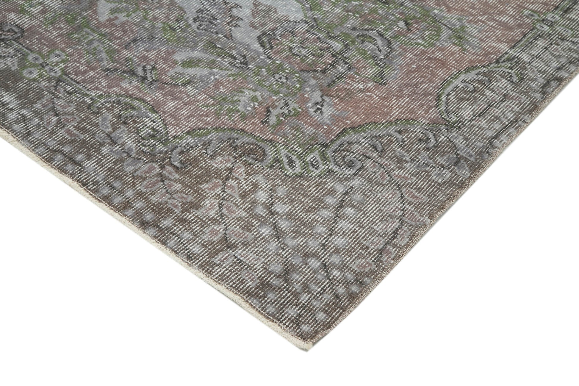 Overdyed Vintage Mavi Eskitme Pamuk Yün El Dokuma Halısı 168x272 Agacan