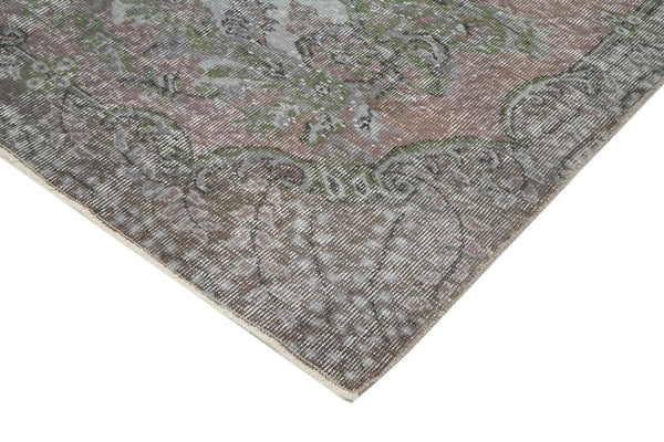 Overdyed Vintage Mavi Eskitme Pamuk Yün El Dokuma Halısı 168x272 Agacan