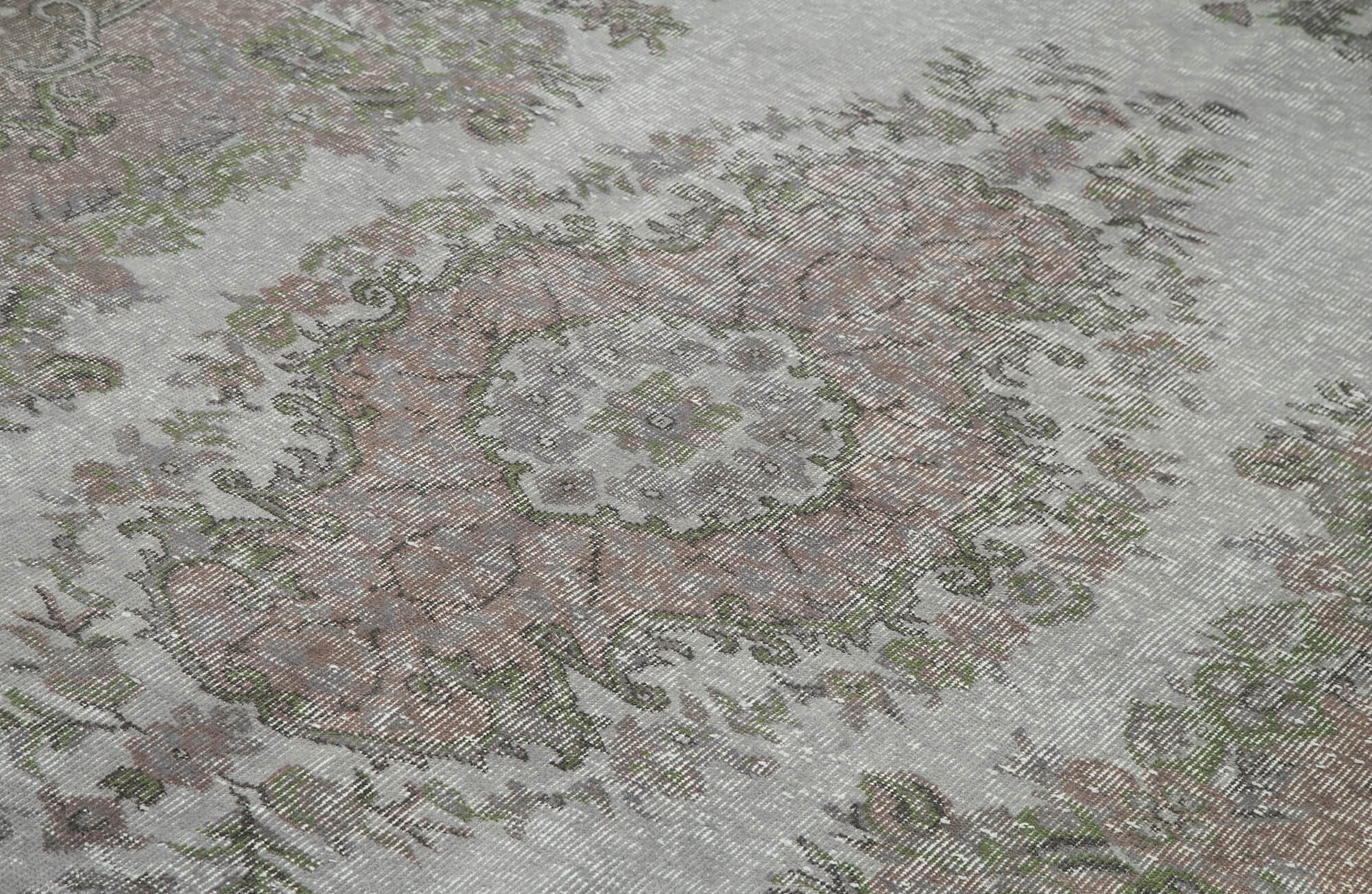 Overdyed Vintage Mavi Eskitme Pamuk Yün El Dokuma Halısı 168x272 Agacan