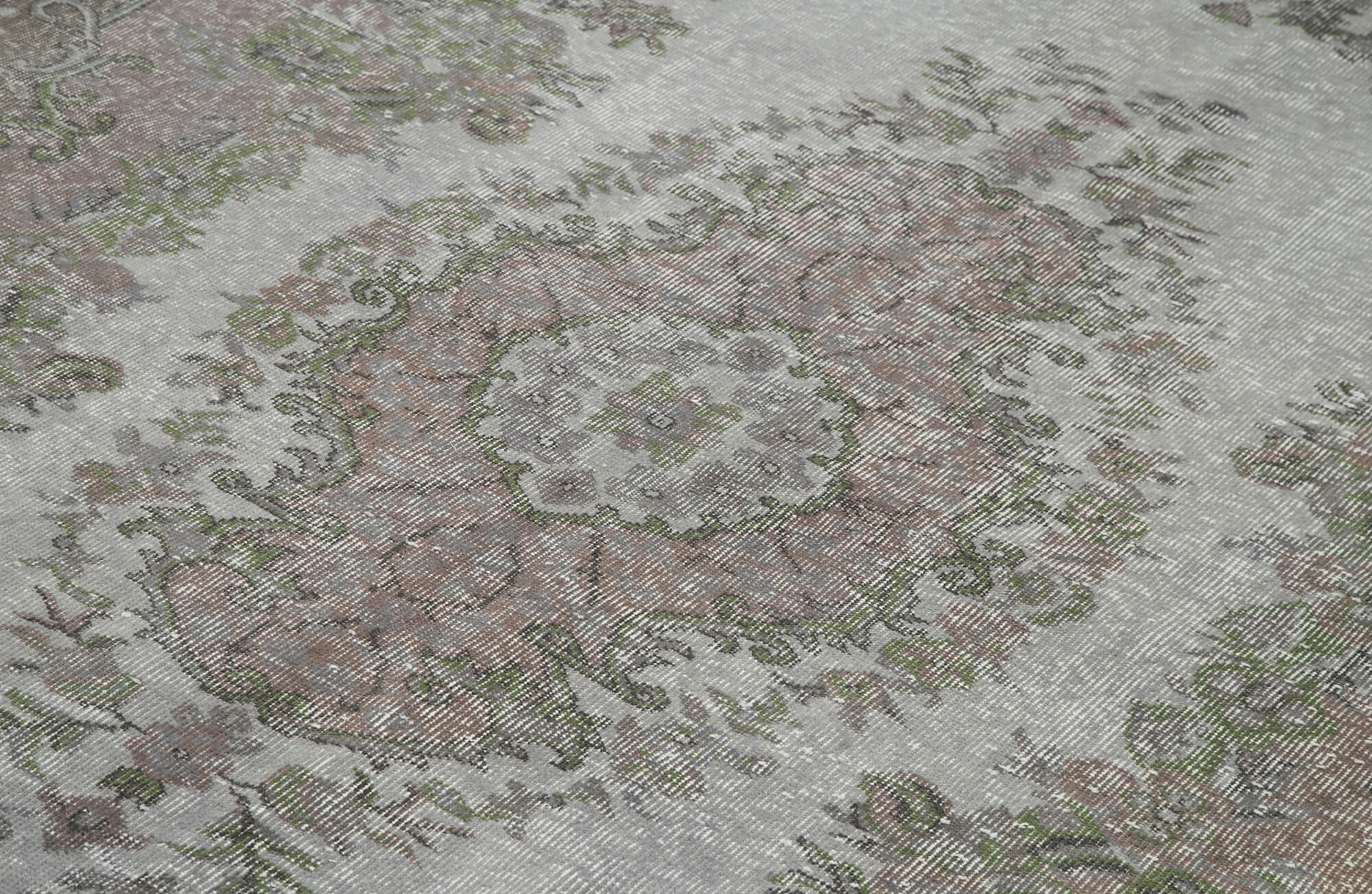 Overdyed Vintage Mavi Eskitme Pamuk Yün El Dokuma Halısı 168x272 Agacan