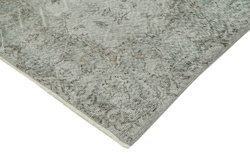 Overdyed Vintage Gri Eskitme Pamuk Yün El Dokuma Halısı 168x282 Agacan