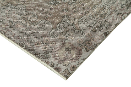 Overdyed Vintage Gri Eskitme Pamuk Yün El Dokuma Halısı 161x276 Agacan