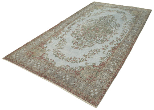 Overdyed Vintage Gri Eskitme Pamuk Yün El Dokuma Halısı 165x317 Agacan