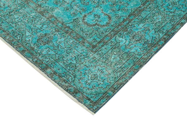Overdyed Vintage Turkuaz Eskitme Pamuk Yün El Dokuma Halısı 172x276 Agacan