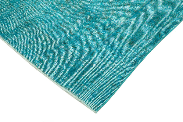 Overdyed Vintage Turkuaz Eskitme Pamuk Yün El Dokuma Halısı 161x256 Agacan
