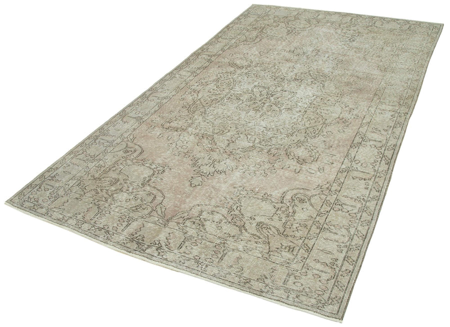Overdyed Vintage Gri Eskitme Pamuk Yün El Dokuma Halısı 151x257 Agacan
