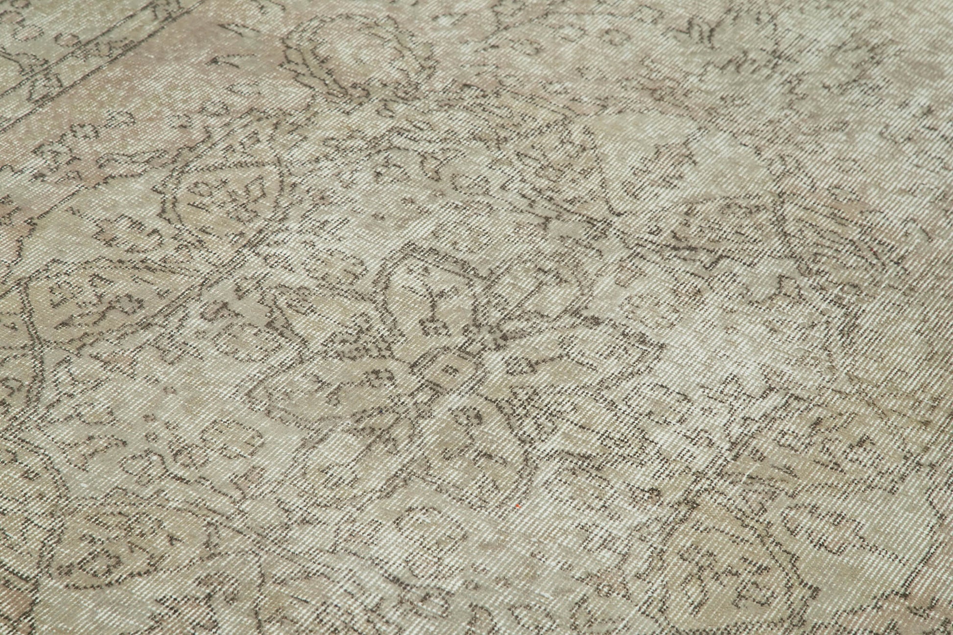 Overdyed Vintage Gri Eskitme Pamuk Yün El Dokuma Halısı 151x257 Agacan