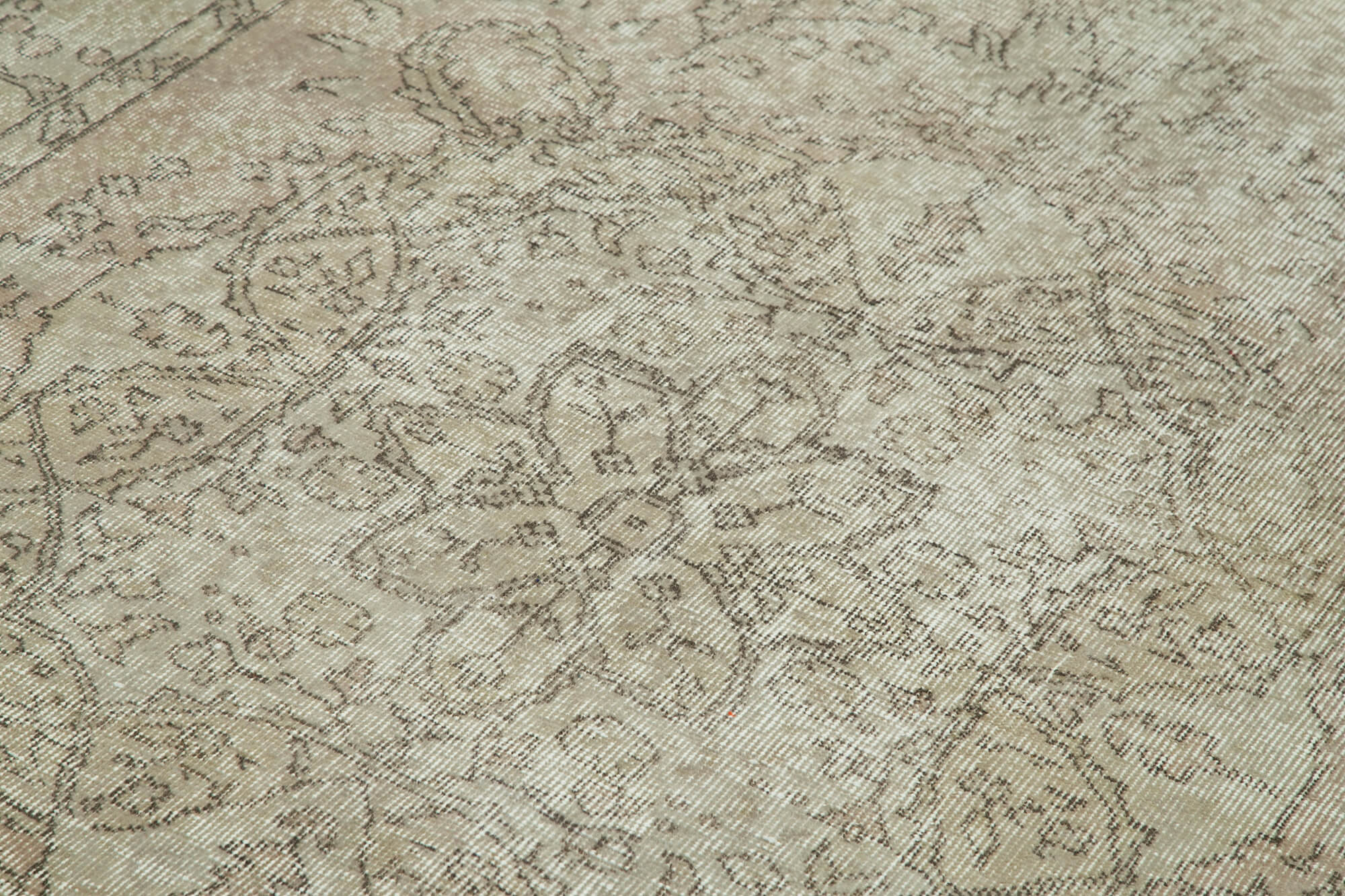 Overdyed Vintage Gri Eskitme Pamuk Yün El Dokuma Halısı 151x257 Agacan