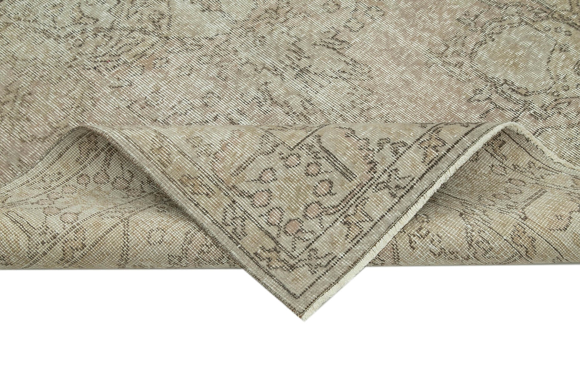 Overdyed Vintage Gri Eskitme Pamuk Yün El Dokuma Halısı 151x257 Agacan