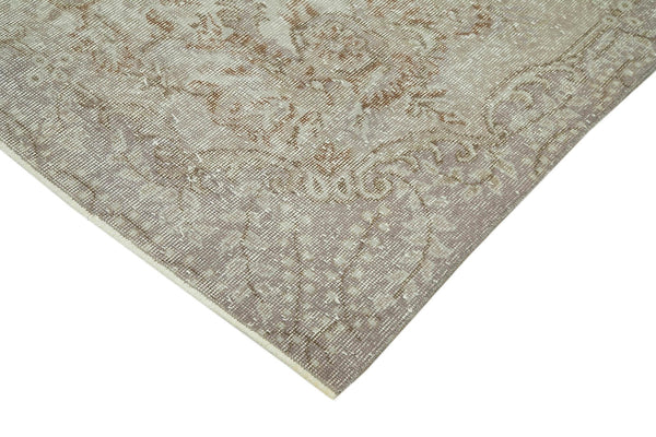 Overdyed Vintage Gri Eskitme Pamuk Yün El Dokuma Halısı 176x276 Agacan