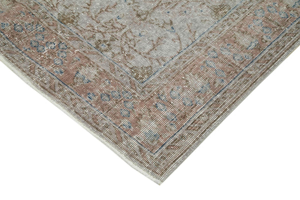 Overdyed Vintage Gri Eskitme Pamuk Yün El Dokuma Halısı 164x265 Agacan