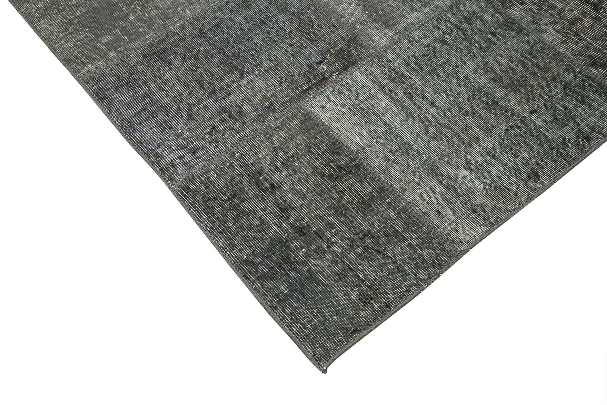 Kırk Yama Gri Patchwork Pamuk Yün El Dokuma Halısı 246x350 Agacan