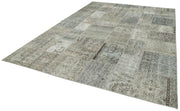 Kırk Yama Gri Patchwork Pamuk Yün El Dokuma Halısı 250x350 Agacan