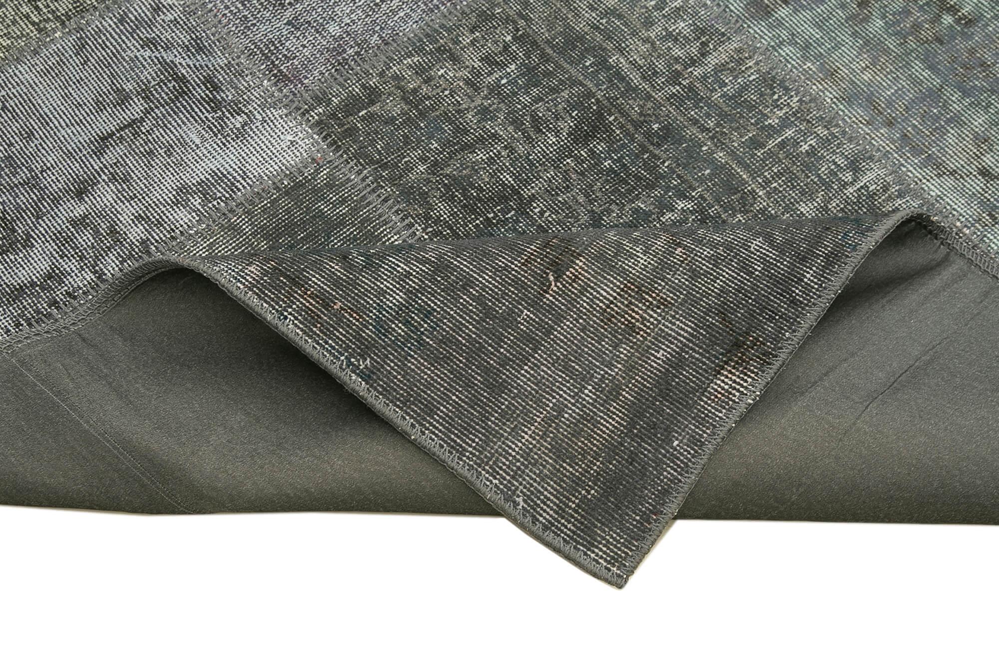 Kırk Yama Gri Patchwork Pamuk Yün El Dokuma Halısı 247x350 Agacan
