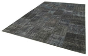 Kırk Yama Gri Patchwork Pamuk Yün El Dokuma Halısı 247x352 Agacan