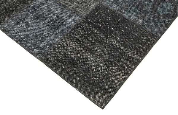 Kırk Yama Gri Patchwork Pamuk Yün El Dokuma Halısı 247x352 Agacan