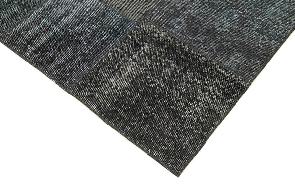 Kırk Yama Gri Patchwork Pamuk Yün El Dokuma Halısı 247x351 Agacan