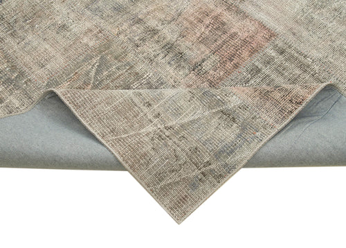 Kırk Yama Gri Patchwork Pamuk Yün El Dokuma Halısı 248x354 Agacan