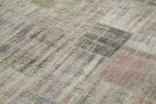 Kırk Yama Gri Patchwork Pamuk Yün El Dokuma Halısı 250x352 Agacan