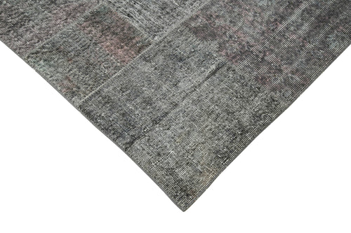Kırk Yama Gri Patchwork Pamuk Yün El Dokuma Halısı 250x352 Agacan
