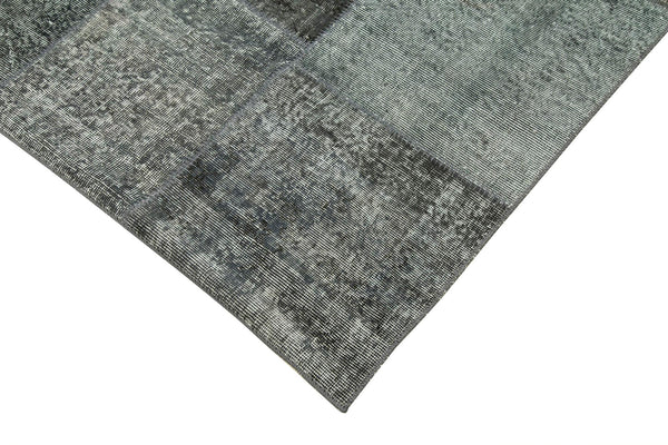Kırk Yama Gri Patchwork Pamuk Yün El Dokuma Halısı 248x346 Agacan