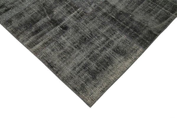 Kırk Yama Siyah Patchwork Pamuk Yün El Dokuma Halısı 256x351 Agacan