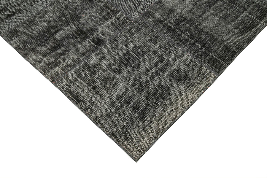 Geometrik Desenli Gri Patchwork El Dokuma Halı 256x351 cm – Oturma odası kullanımı