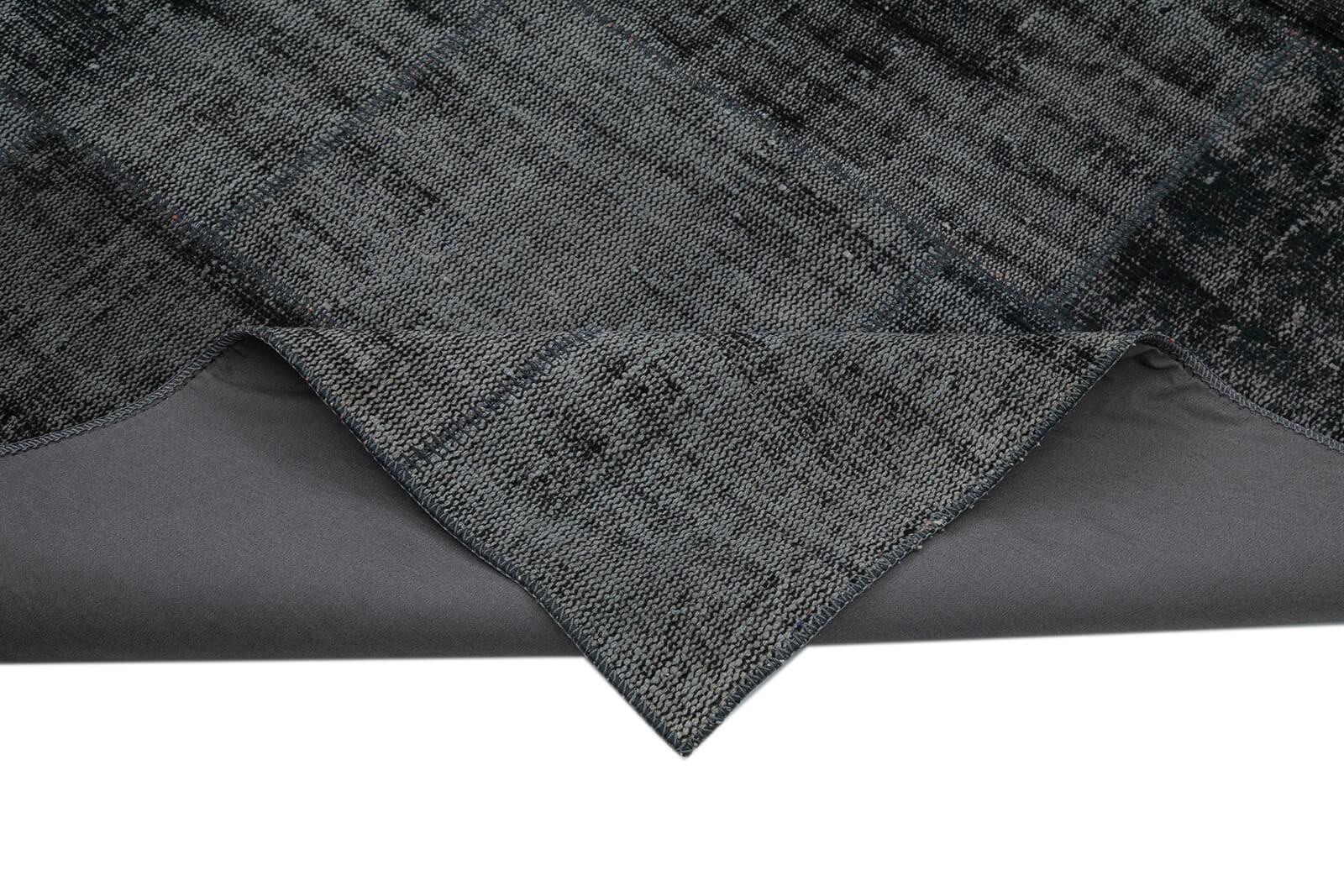 Kırk Yama Siyah Patchwork Pamuk Yün El Dokuma Halısı 257x352 Agacan