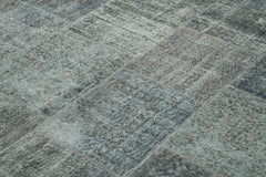 Kırk Yama Gri Patchwork Pamuk Yün El Dokuma Halısı 250x350 Agacan