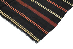 Striped Kilim Kahverengi Çizgili Keçi Tüyü El Dokuma Halısı 184x312 Agacan