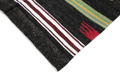 Striped Kilim Kahverengi Çizgili Keçi Tüyü El Dokuma Halısı 170x320 Agacan