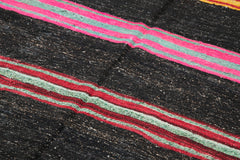 Striped Kilim Kahverengi Çizgili Keçi Tüyü El Dokuma Halısı 170x320 Agacan
