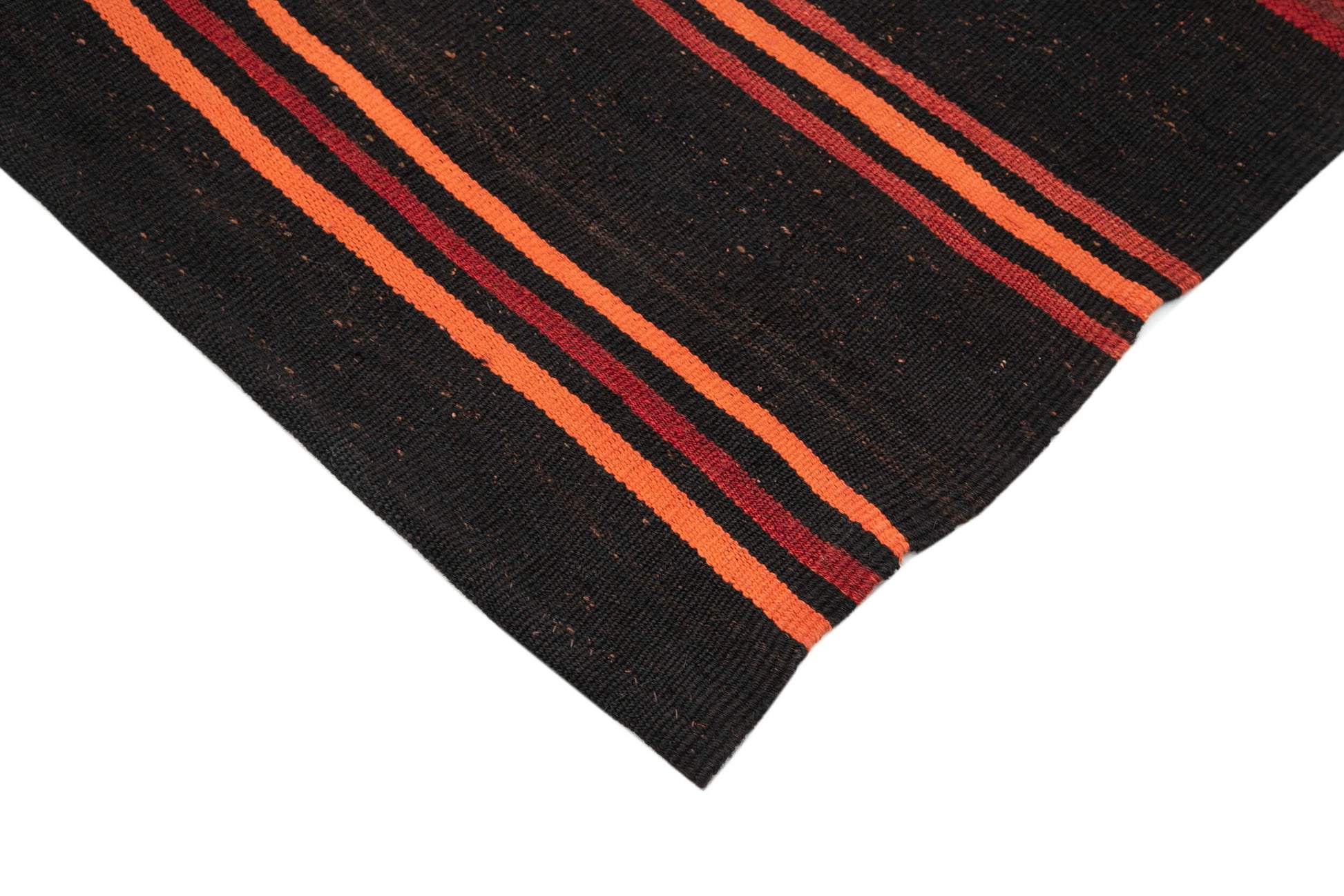 Striped Kilim Siyah Çizgili Keçi Tüyü El Dokuma Halısı 177x304 Agacan