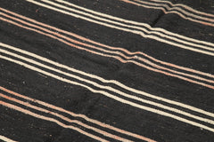 Striped Kilim Kahverengi Çizgili Keçi Tüyü El Dokuma Halısı 186x328 Agacan