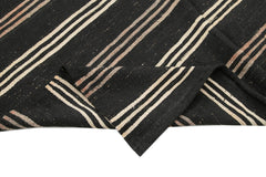 Striped Kilim Kahverengi Çizgili Keçi Tüyü El Dokuma Halısı 186x328 Agacan