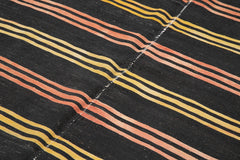 Striped Kilim Kahverengi Çizgili Keçi Tüyü El Dokuma Halısı 198x307 Agacan