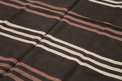 Striped Kilim Kahverengi Çizgili Keçi Tüyü El Dokuma Halısı 225x338 Agacan