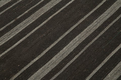 Striped Kilim Kahverengi Çizgili Keçi Tüyü El Dokuma Halısı 182x275 Agacan