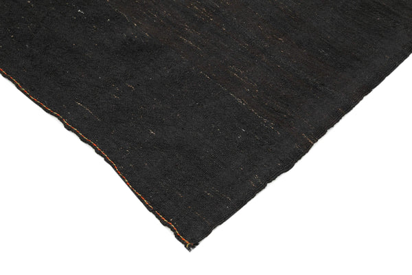 Striped Kilim Kahverengi Çizgili Keçi Tüyü El Dokuma Halısı 195x382 Agacan