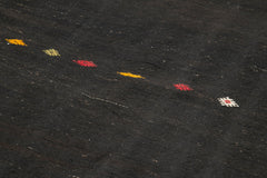 Striped Kilim Kahverengi Çizgili Keçi Tüyü El Dokuma Halısı 195x382 Agacan