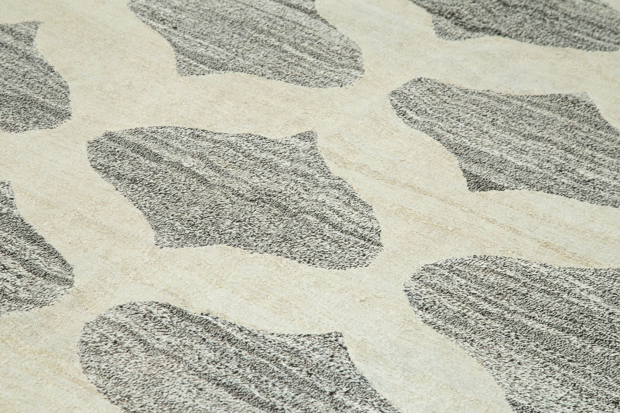 Scrap Gri Geometrik Pamuk Yün El Dokuma Halısı 240x315 Agacan