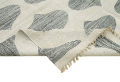 Scrap Gri Geometrik Pamuk Yün El Dokuma Halısı 240x315 Agacan