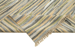 Scrap Fuşya Geometrik Pamuk Yün El Dokuma Halısı 283x411 Agacan