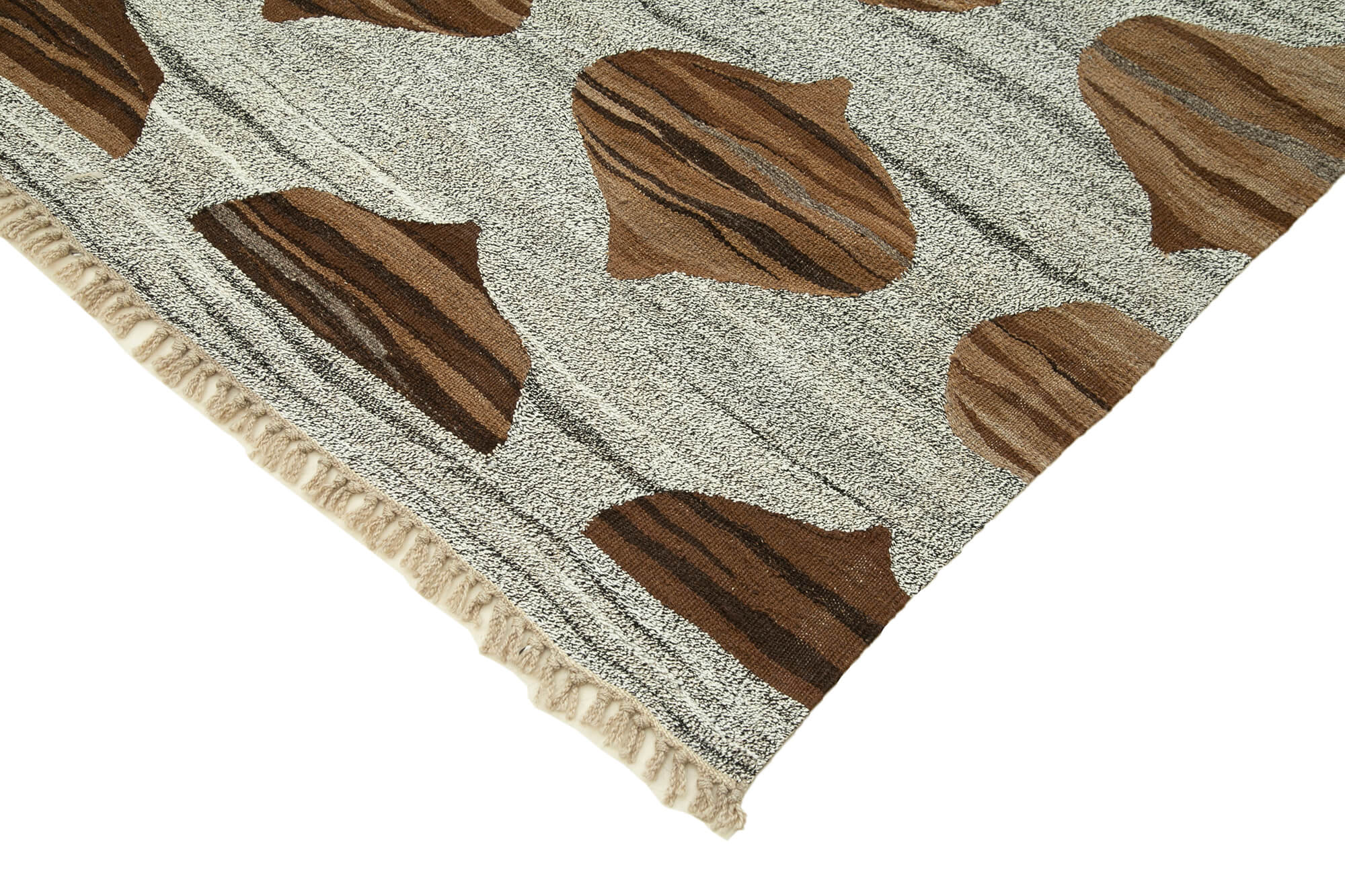 Scrap Mavi Geometrik Pamuk Yün El Dokuma Halısı 236x323 Agacan