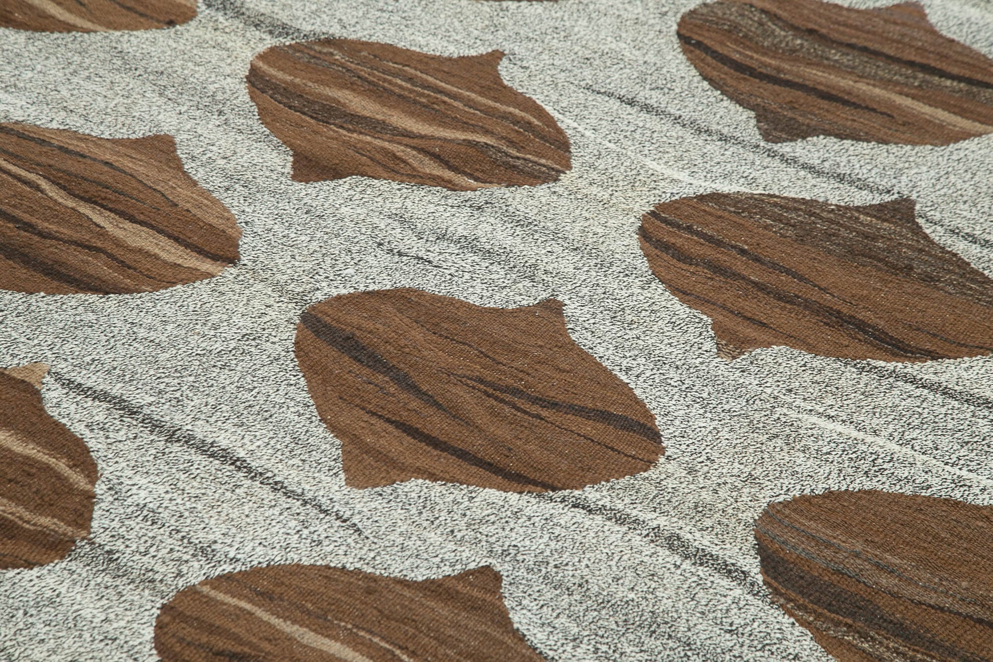 Scrap Mavi Geometrik Pamuk Yün El Dokuma Halısı 236x323 Agacan