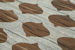 Scrap Mavi Geometrik Pamuk Yün El Dokuma Halısı 236x323 Agacan